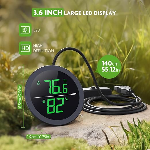PAIZOO LED Digital Reptile Thermometer and Humidity Gauge Hygrometer - Image 5