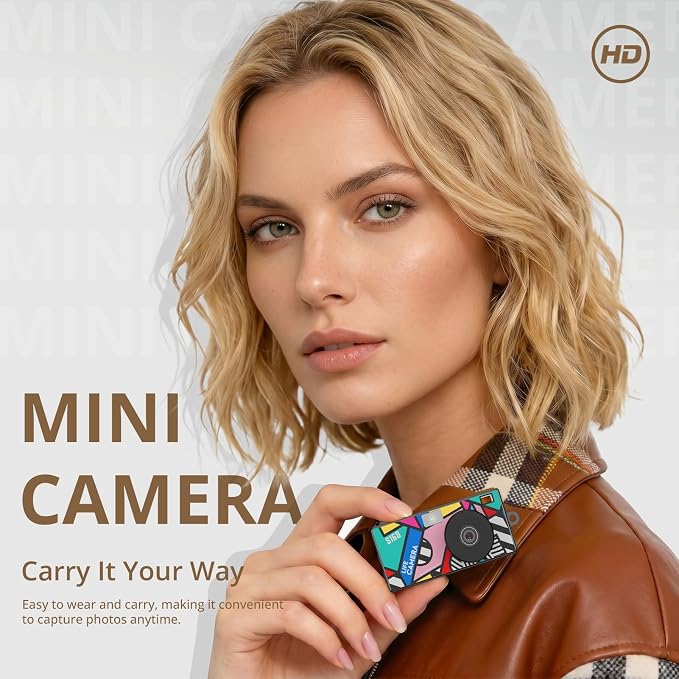 Mini Keychain Digital Camera, 1440P Video, 2MP Photos, 16GB Card, Type C - Image 4