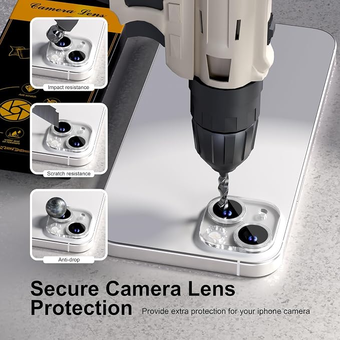 for 6 Pack iPhone 15 / iPhone 15 Plus Camera Lens Protector 9H Tempered Glass - Image 4
