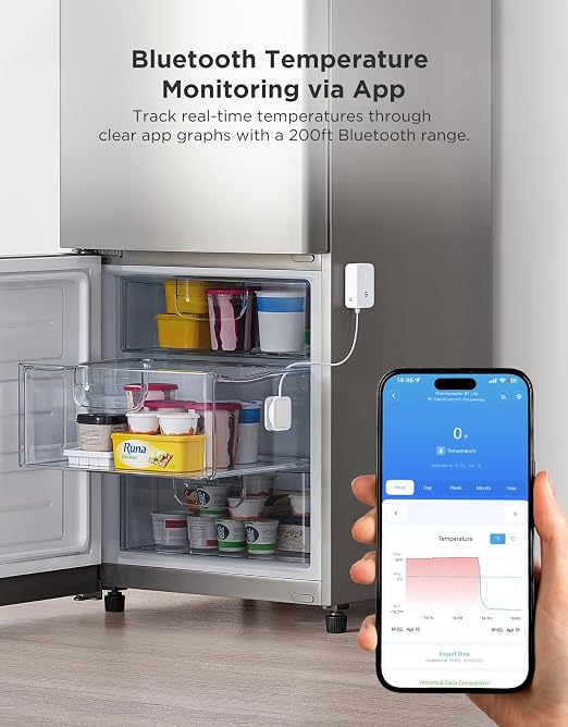 GoveeLife Refrigerator Freezer Thermometer 1 Pack, Smart APP Alerts - Image 2