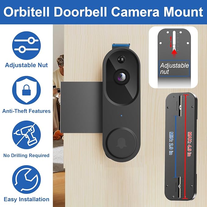 Anti-Theft Doorbell Mount No Drill Compatible - Image 4