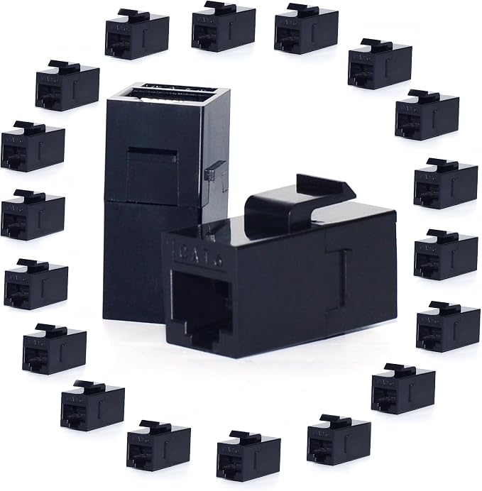 20 Pack RJ45 Coupler, Ethernet RJ45 Keystone Jack Cat6 Coupler Female to Female by VANDESAIL