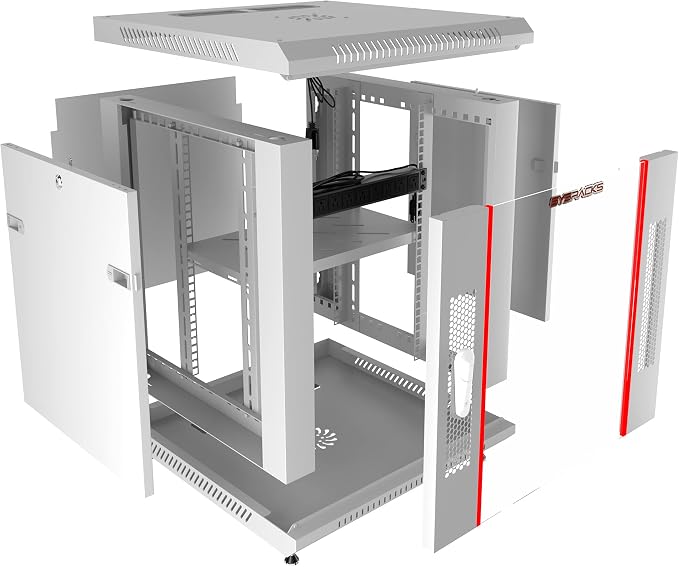 15U Wall Mount Server Rack Cabinet – 19" Network Rack Enclosure, PDU & Shelf - Image 6