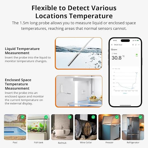 SONOFF SNZB-02LD Zigbee Waterproof Temperature Sensor - Image 5