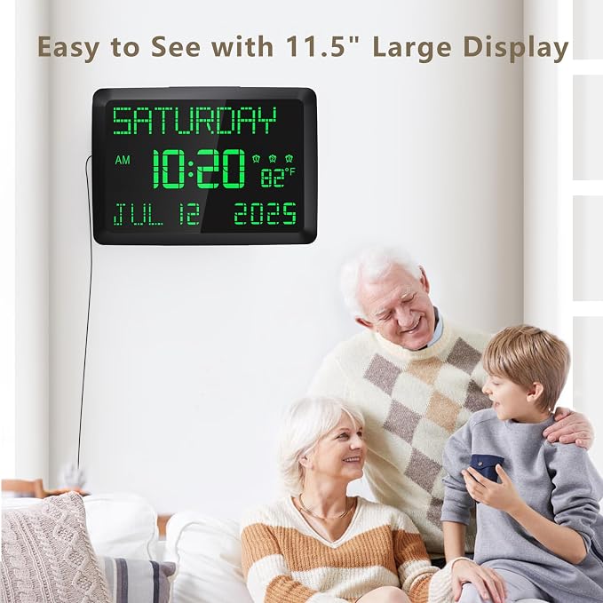 Raynic Day Clock, 11.5" Large Display Calendar Clock - Image 3