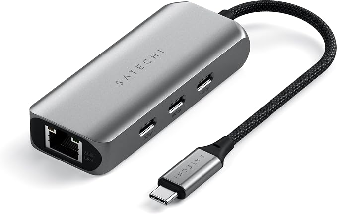 Satechi USB C Ethernet Adapter 2.5 Gigabit, 4 in 1 USB C Network Adapter by Satechi