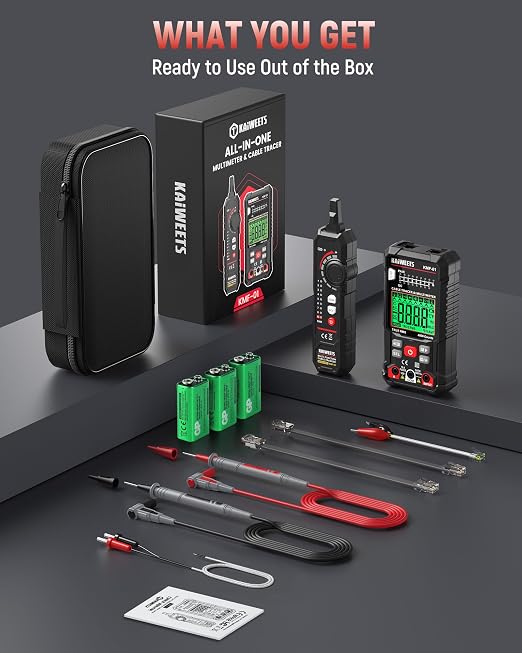 KAIWEETS 3-in-1 Multimeter & Cable Tracer Kit, Auto-Ranging Digital Multimeter - Image 7