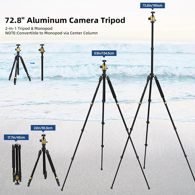 Geekoto 73-Inch Camera Tripod - Image 4