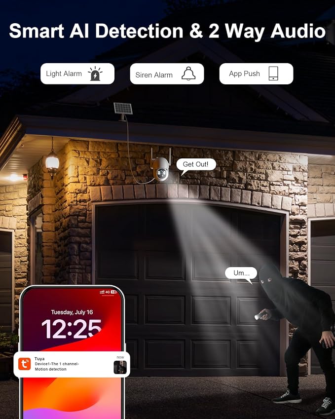 SANSCO 4G LTE Cellular Solar Security Camera, Lifetime Free Unlimited Data - Image 8