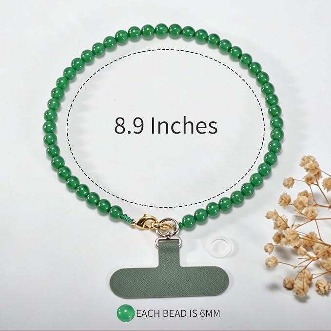 Agate Beaded Phone Wrist Strap for Women Men Stone Beads Charm Handmade - Image 6