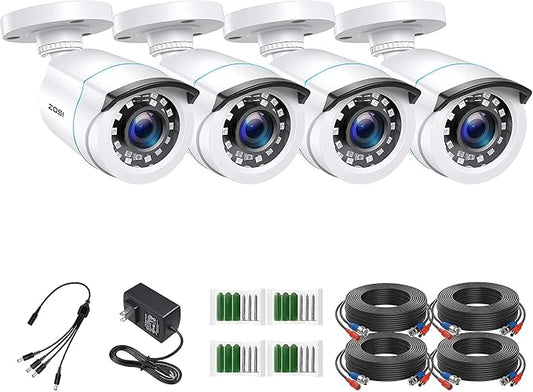 ZOSI 4 x 2MP 1080p HD-TVI Home Security Camera Outdoor Indoor 1920TVL, 80ft by ZOSI