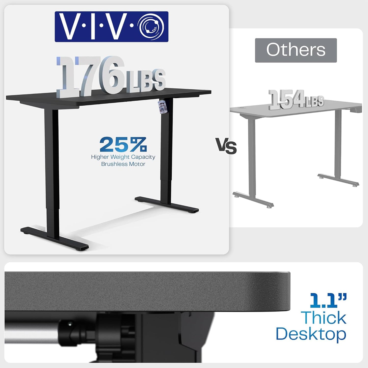 VIVO Electric 43 x 24 in Standing Desk, Memory Height Adjustment, 1B Series, One-Piece Reclaimed Wood Top, Gray Frame, DESK-KIT-1G4P