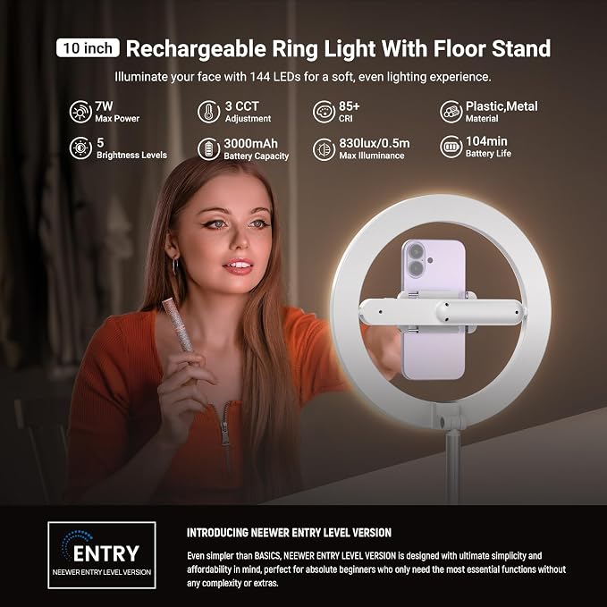 NEEWER Entry Level Version 10" 7W LED Ring Light - Image 2