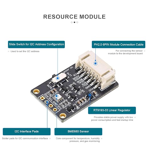BME680 Environmental Sensor | 4-in-1 Temp Humidity Pressure Gas Detector - Image 7