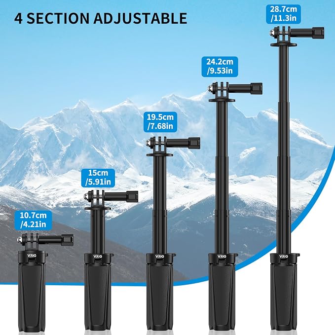 VRIG TP29 Extenable Mini Camera Tripod, Portable Small Handle Grip Desktop - Image 2