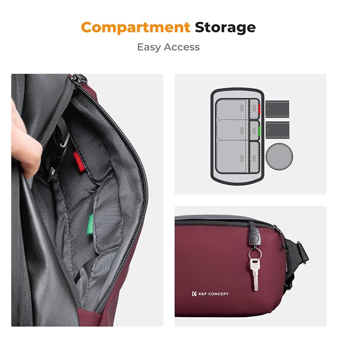 K&F CONCEPT Camera Sling Bag Crossbody Bag Waterproof Camera Shoulder Backpack - Image 4