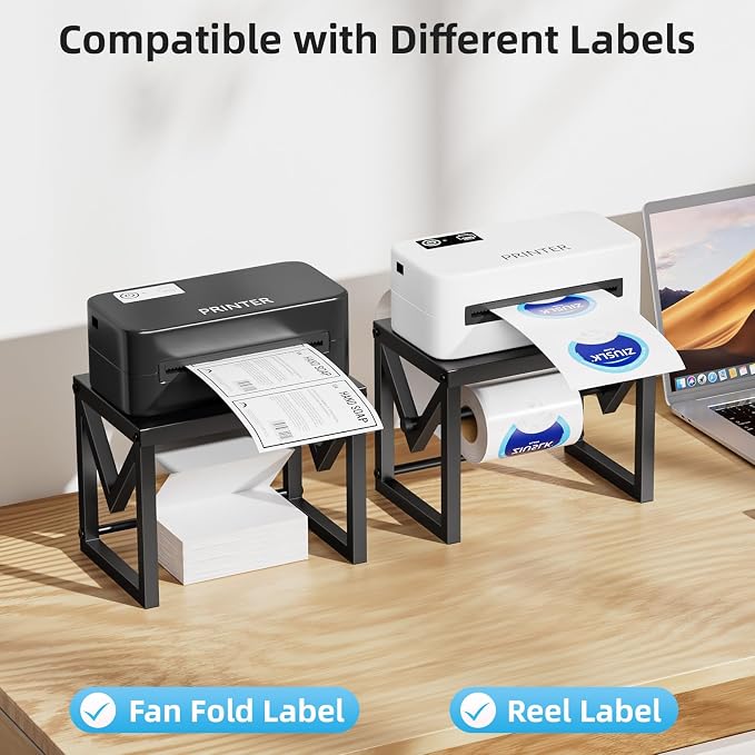 Marbrasse Label Holder for Rolls and Fanfold Labels, Metal Label Printer Holder - Image 5