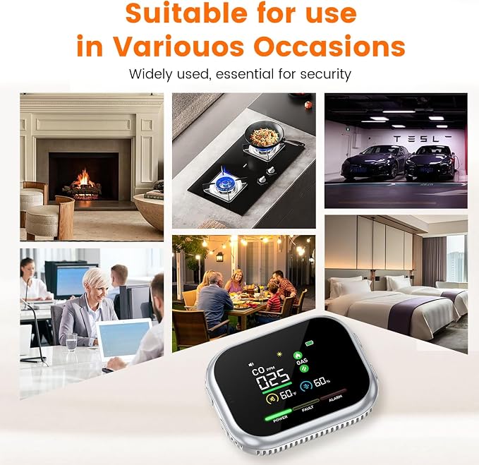 6 in 1 Indoor Air Quality Monitor, Portable Real-Time - Image 7
