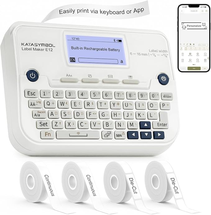 SUPVAN E12 Bluetooth Label Maker Machine by SUPVAN
