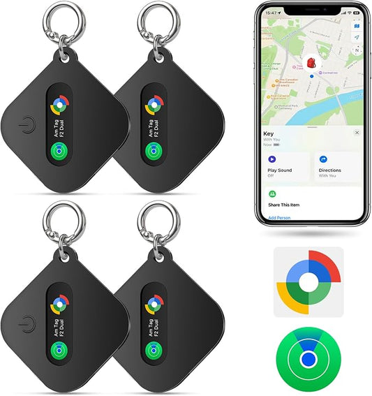 Dual System Bluetooth Tracker for iOS or Android-4 Packs, Compatible by eMjollRay