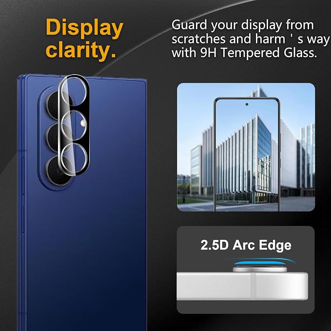 3 Pack Camera Lens Protector for Samsung Galaxy Z Fold 7, Tempered Glass - Image 2