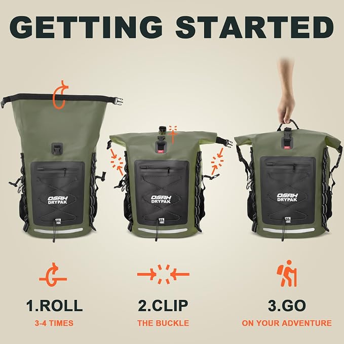OSAH DRYPAK Waterproof Backpack Dry Bag 35L/55L/85L – Heavy Duty Roll-Top - Image 6