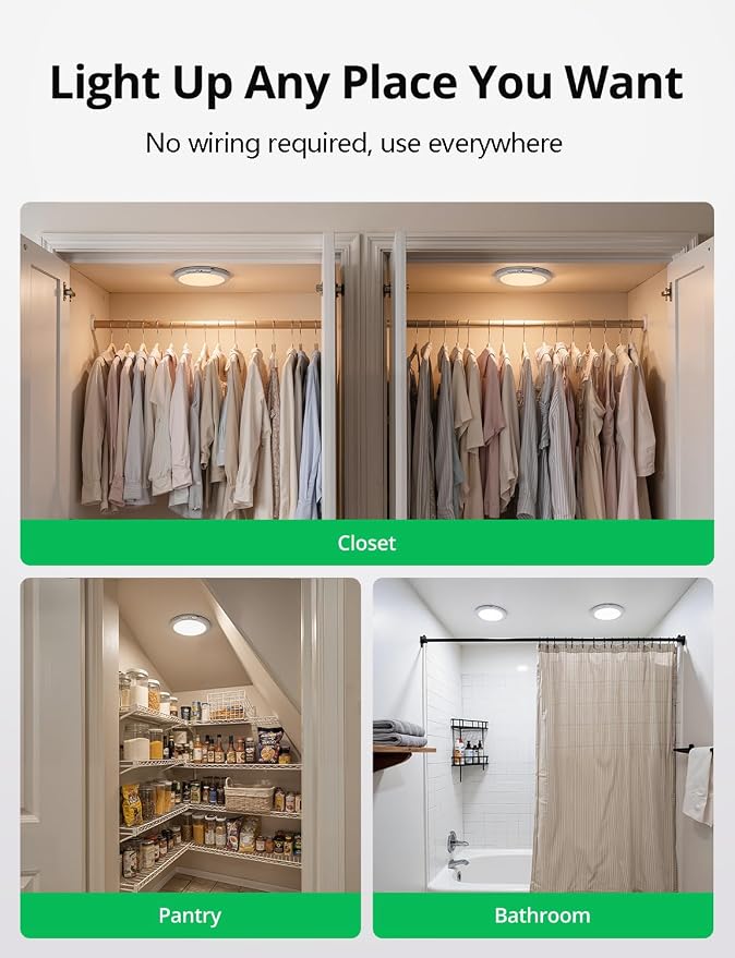 Bojim Rechargeable Ceiling Lights Wireless Waterproof Shower Lighting Inside - Image 3