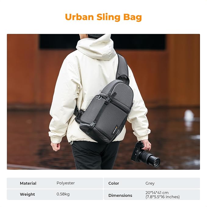 K&F CONCEPT Camera Sling Bag Crossbody Bag Camera Shoulder Backpack - Image 8