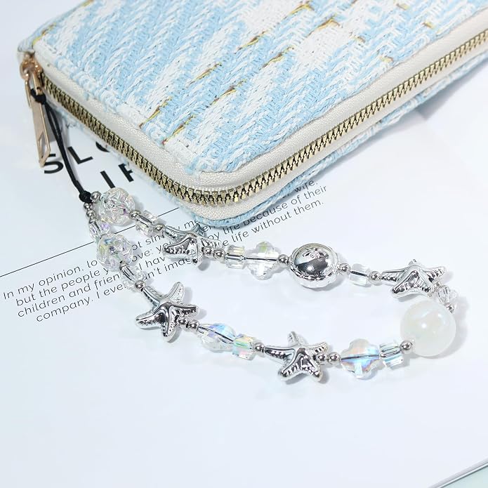 CMVFYL Beaded Camera Wrist Strap, Cute Phone Charms Strap, Pearl Bracelet Wrist - Image 7