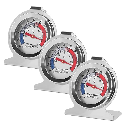 3Pcs Refrigerator Thermometer -30~30°C/-20~80°F Fridge Analog Freezer by Dorhea