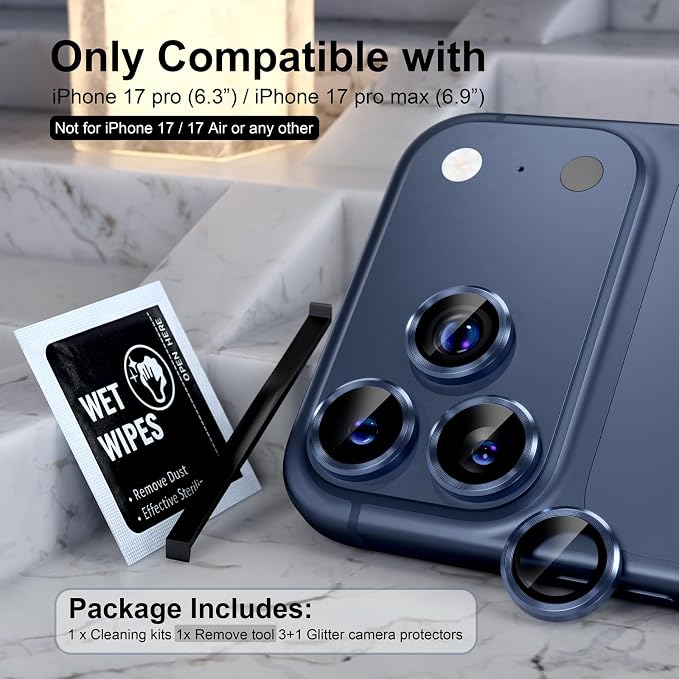 Choiche Compatible for iPhone 17 Pro/iPhone 17 Pro Max Camera Lens Protector - Image 2