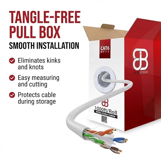 Dripstone CAT6 Ethernet Cable 1000ft Bulk Network LAN Wire 23AWG Solid CCA UTP - Image 3