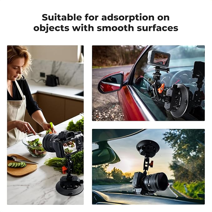 K&F CONCEPT 4.5" Suction Cup Camera Mount - Image 2