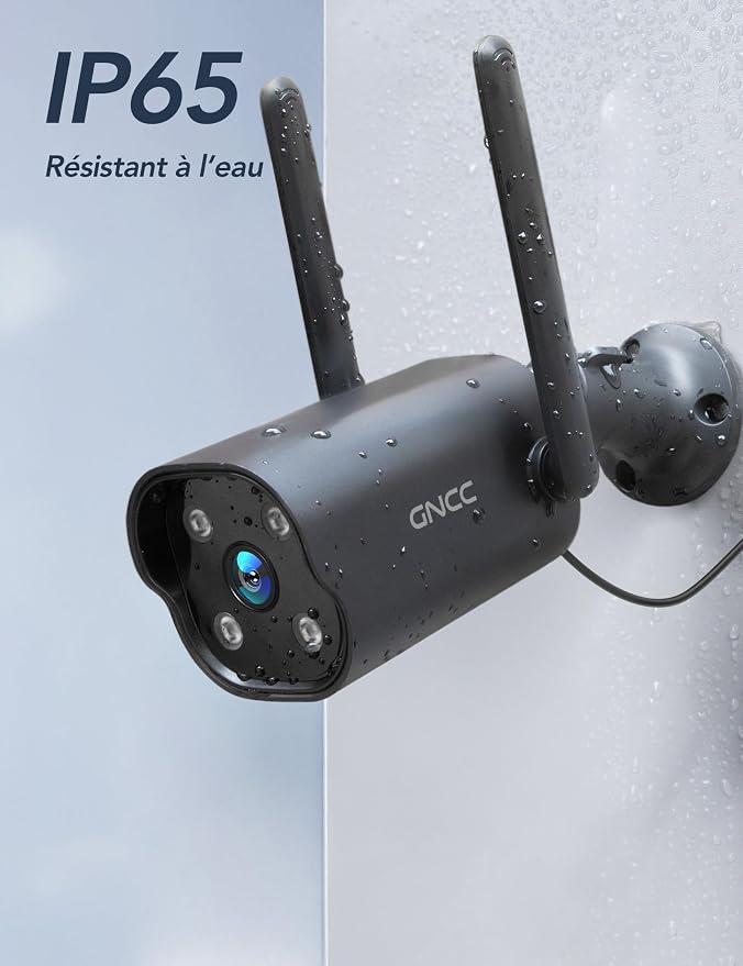 GNCC 2K Outdoor Security Camera, 24/7 Recording, 9.85ft Cord, No Battery - Image 3