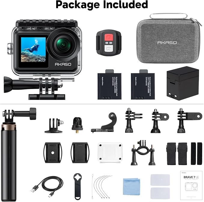 AKASO Brave 7 LE 4K60FPS 20MP WiFi Action Camera - Image 9