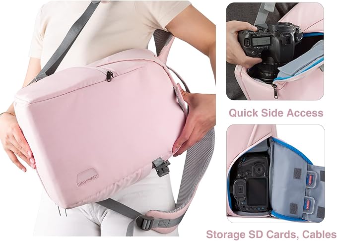 BAGSMART Camera Bag, Camera Backpack, DSLR SLR Camera Case Fits 13.3 Inch Laptop - Image 4