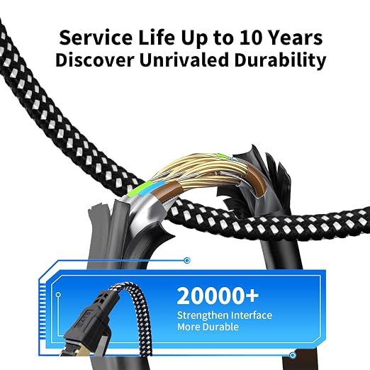 Cat 8 Ethernet Cable 6 FT, High-Speed Braided Internet Cable Network Cord - Image 3