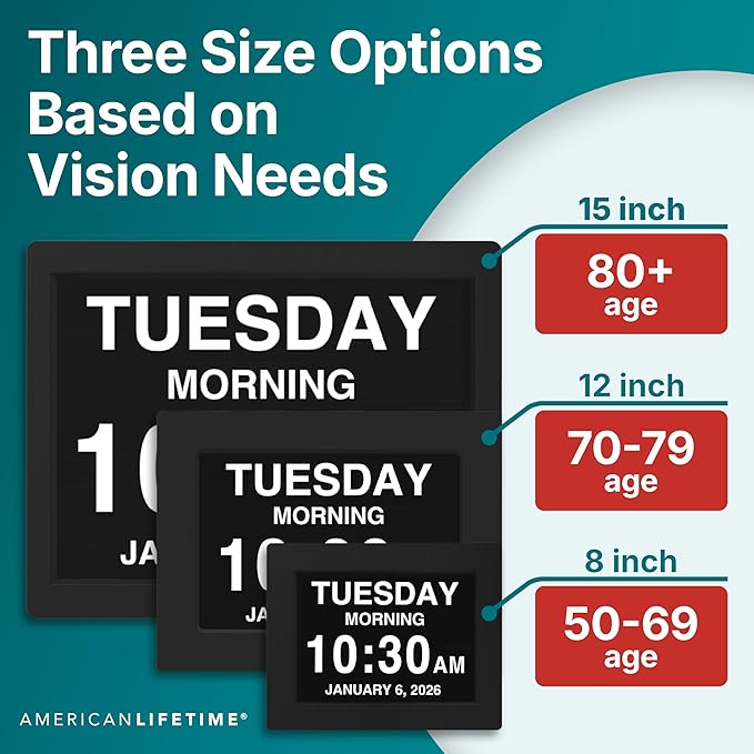 American Lifetime 【New 2024】 Dementia Clock Large Digital Clock - Image 3