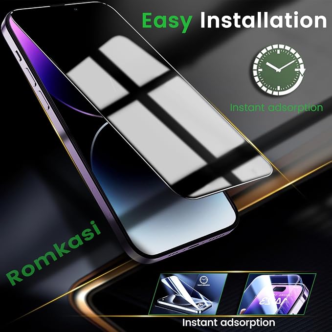 Romkasi 3 Pack Privacy Screen Protector - Image 7