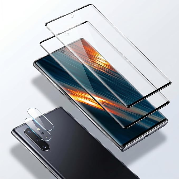 2 Pack Galaxy Note 10 Plus Screen Protector, HD Clear Tempered Glass, 2 Pack by Unknown