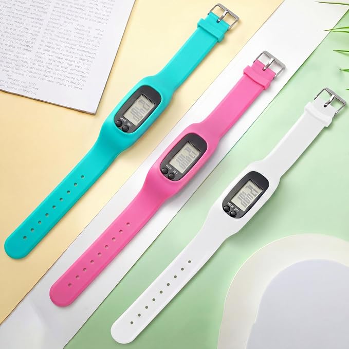 Silicone Fitness Tracker Watch 3 Pcs Walking Running Pedometer Calorie Burning - Image 7
