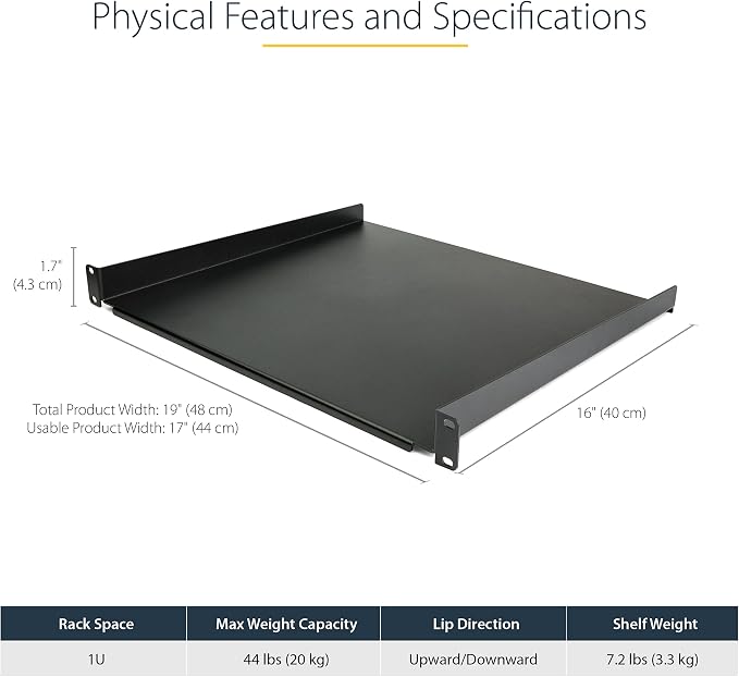 StarTech.com 1U Server Rack Shelf - Image 2
