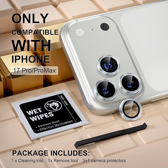 Misea Compatible for iPhone 17 Pro/iPhone 17 Pro Max Camera Lens Protector - Image 2