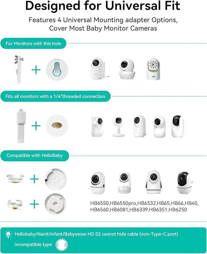 Jartoo Baby Monitor Floor Stand Holder Mount Compatible - Image 2