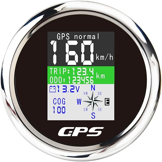 GPS Speedometer 3-3/8" 85mm Boat GPS Speedometer Odometer Waterproof Black by MAIMEIMI