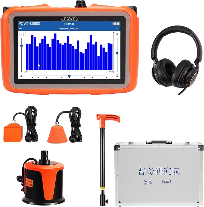 Indoor/Outdoor Underground Water Leak Detector, 5m Depth Plumber Leak Detector by PQWT
