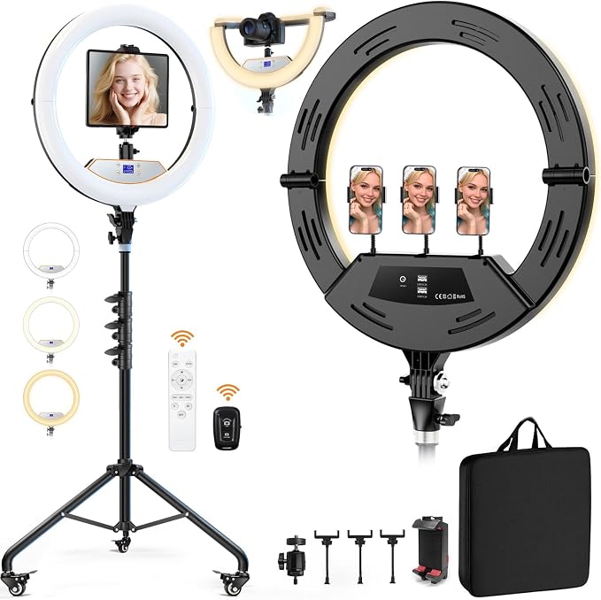 18" Foldable Ring Light with Stand by MACTREM