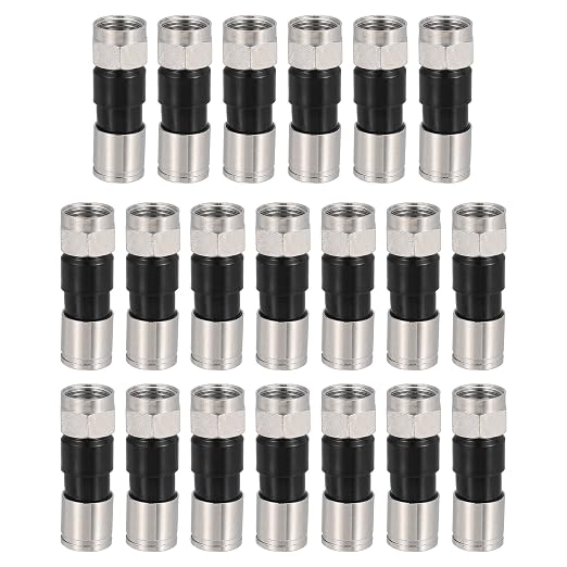 MECCANIXITY 20 Pcs F Type Coaxial Cable Compression Connectors, 75 Ohm Copper by MECCANIXITY