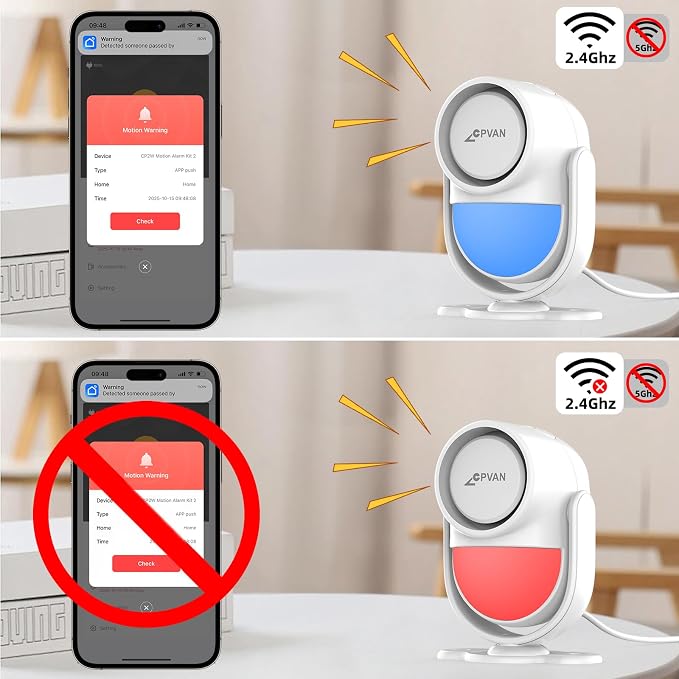 CPVAN Home Alarm System with PIR Motion Sensor, WiFi Wireless DIY Smart - Image 9