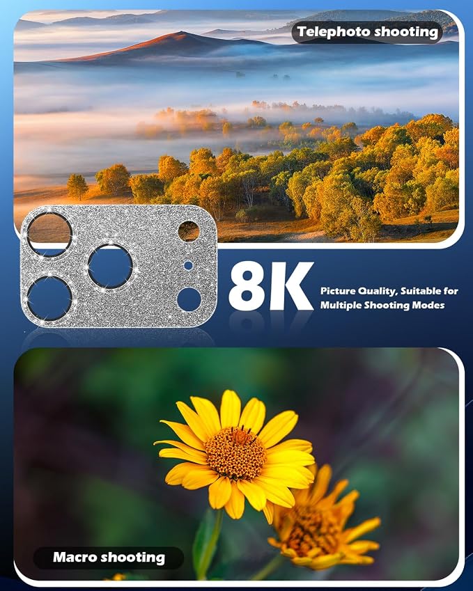 imluckies Compatible with iPhone 17 Pro Max Camera Lens Protector Bling - Image 8
